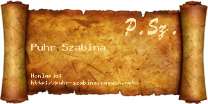 Puhr Szabina névjegykártya